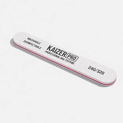 Пилка на пластиковой основе мягкая Kaizer Pro прямая серая 240/320 NF-217