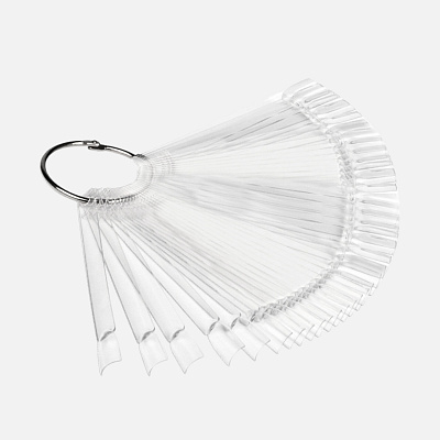 Палитра веер Zoo Nail Art квадрат на кольце прозрачная 1900, 50 шт