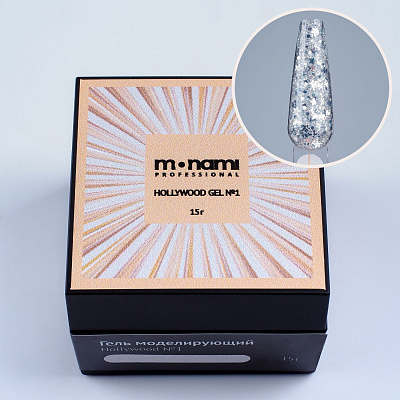 Гель для наращивания Monami Hollywood Ослепительный серебряный №01 15 г
